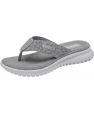 CsgrFagr Women Fashion Thickened Non Slip Beach Summer Comfortable Walking Flip Flop Platform for Women Sandals Grey $23.46 S...