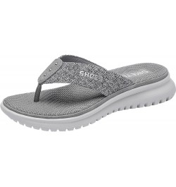 CsgrFagr Women Fashion Thickened Non Slip Beach Summer Comfortable Walking Flip Flop Platform for Women Sandals Grey $23.46 S...