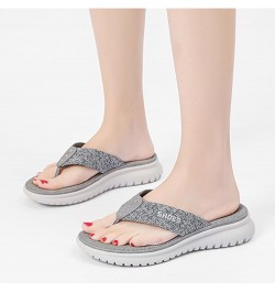 CsgrFagr Women Fashion Thickened Non Slip Beach Summer Comfortable Walking Flip Flop Platform for Women Sandals Grey $23.46 S...