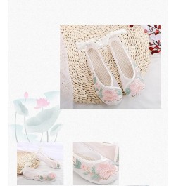 Net Gauze Antique Cloth Shoes Embroidered Shoes net Cloth Hollow Women's Shoes White $16.19 Loafers & Slip-Ons