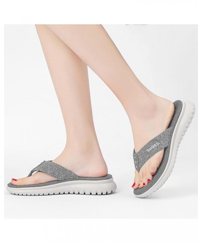 CsgrFagr Women Fashion Thickened Non Slip Beach Summer Comfortable Walking Flip Flop Platform for Women Sandals Grey $23.46 S...