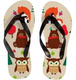 Women's Flip Flop Sandal Woodland Animal Wolf Fox Bear Owl $10.12 Sandals