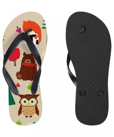 Women's Flip Flop Sandal Woodland Animal Wolf Fox Bear Owl $10.12 Sandals