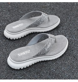 CsgrFagr Women Fashion Thickened Non Slip Beach Summer Comfortable Walking Flip Flop Platform for Women Sandals Grey $23.46 S...