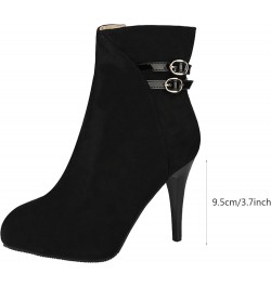 Women Fashion Ankle Boots Comfy Pointed Toe High Heels Side Zipper Booties Thin Socks for Boots Women Black $30.50 Boots