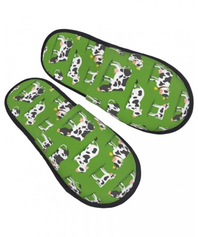 Cows With Calfs Green Print Women'S Cozy Life No Slip Slippers Accessory-Medium $10.80 Slippers