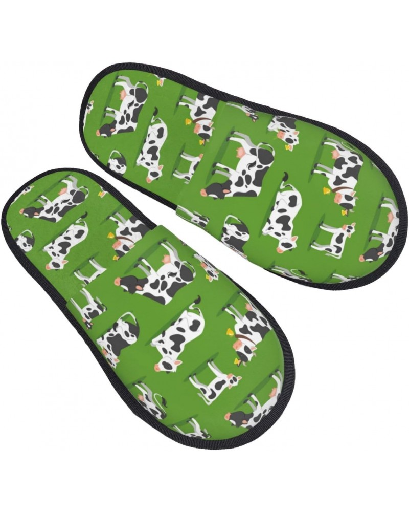 Cows With Calfs Green Print Women'S Cozy Life No Slip Slippers Accessory-Medium $10.80 Slippers