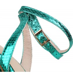 Womens LC1198 Wedding Sexy Novelty Plastic Low Chunky Heeled Sandals Green $37.94 Sandals