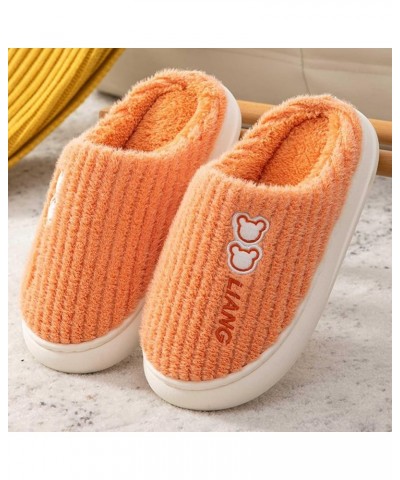 Women's House Slippers Comfort Sweater Knit Memory Foam Slippers Anti-Slip Sole Op2-orange $12.53 Slippers