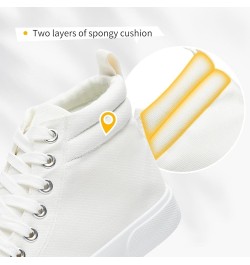 Womens High top Sneakers Canvas Shoes Lace up Black Sneakers Casual Shoes for Women White $13.05 Fashion Sneakers