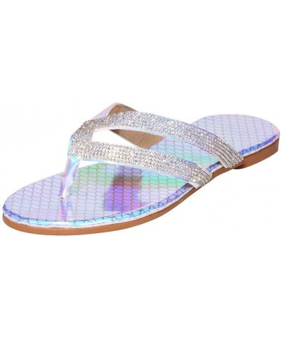 Womens Wedges Sandal Non Slip Ankle Strap Lightweight Sparkle Beach Vacation Casual Flip Flop Sandals 169-htrns-multicolor3 $...