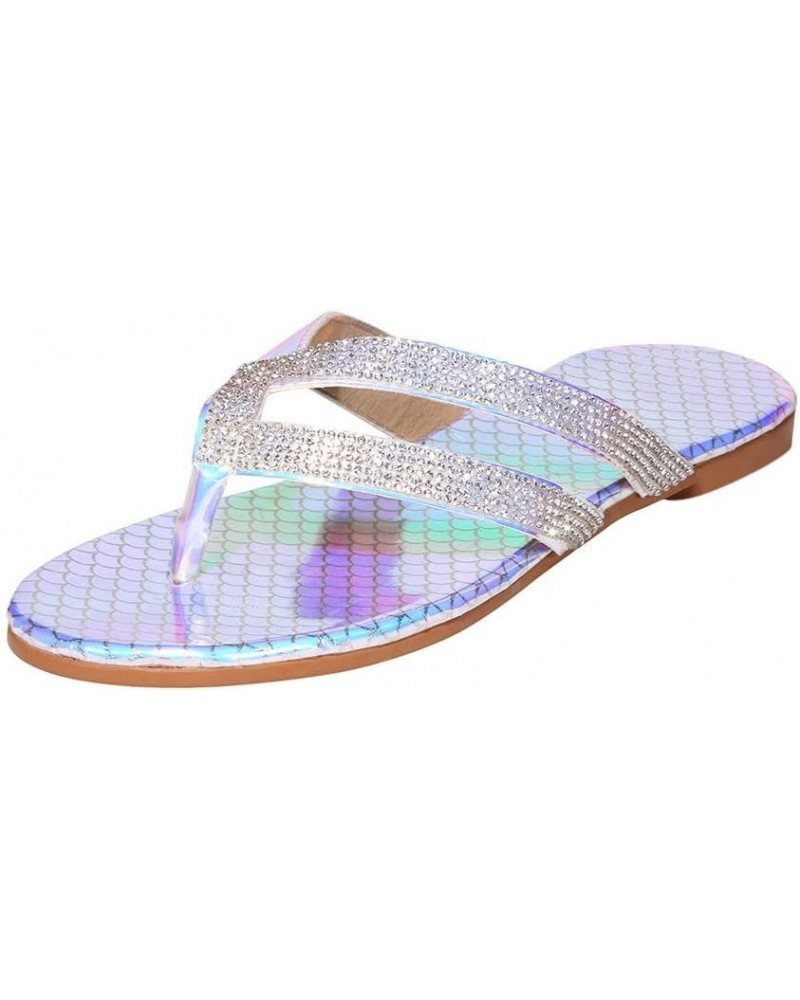 Womens Wedges Sandal Non Slip Ankle Strap Lightweight Sparkle Beach Vacation Casual Flip Flop Sandals 169-htrns-multicolor3 $...