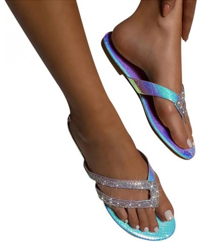 Womens Wedges Sandal Non Slip Ankle Strap Lightweight Sparkle Beach Vacation Casual Flip Flop Sandals 169-htrns-multicolor3 $...