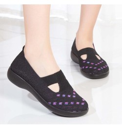 Fly Woven Loafers Womens Slip On Walking Shoes Non Slip Running Shoes Lightweight Sneakers Z 02-black $18.71 Loafers & Slip-Ons