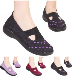 Fly Woven Loafers Womens Slip On Walking Shoes Non Slip Running Shoes Lightweight Sneakers Z 02-black $18.71 Loafers & Slip-Ons