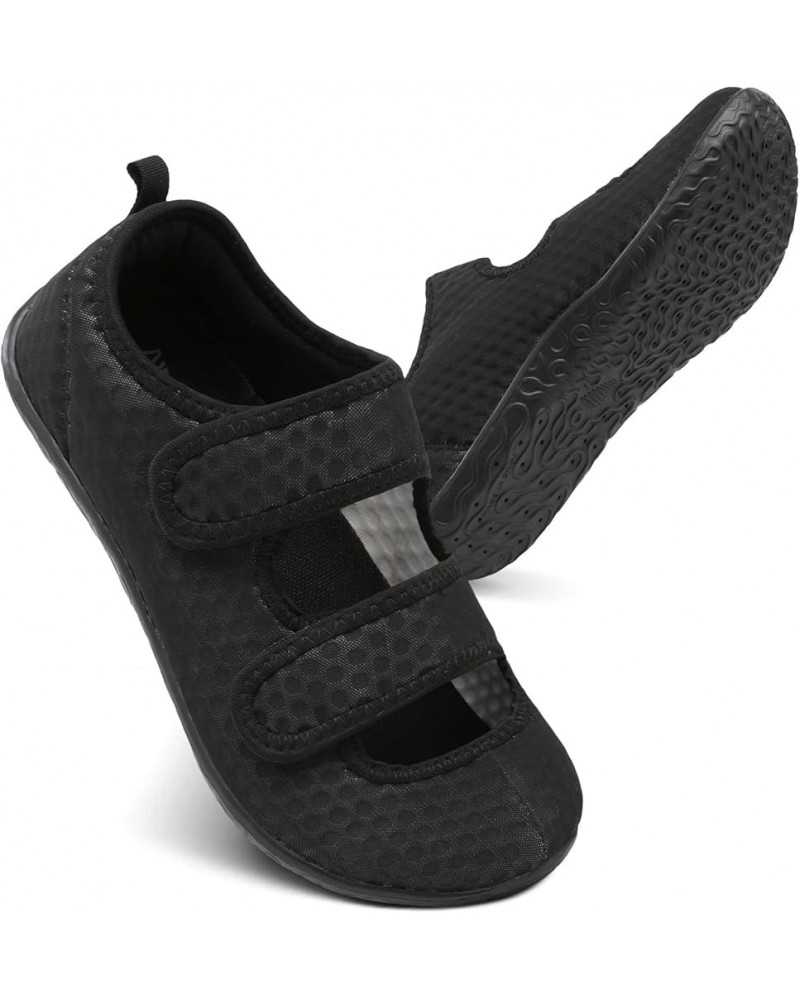 Womens Mens Slippers Lightweight Walking Shoes Adjustable Wide Diabetic Slippers Non-Slip Sneakers Sandals Mesh Black $15.59 ...