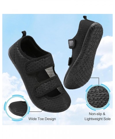 Womens Mens Slippers Lightweight Walking Shoes Adjustable Wide Diabetic Slippers Non-Slip Sneakers Sandals Mesh Black $15.59 ...