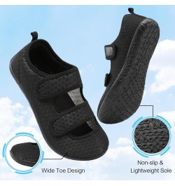 Womens Mens Slippers Lightweight Walking Shoes Adjustable Wide Diabetic Slippers Non-Slip Sneakers Sandals Mesh Black $15.59 ...