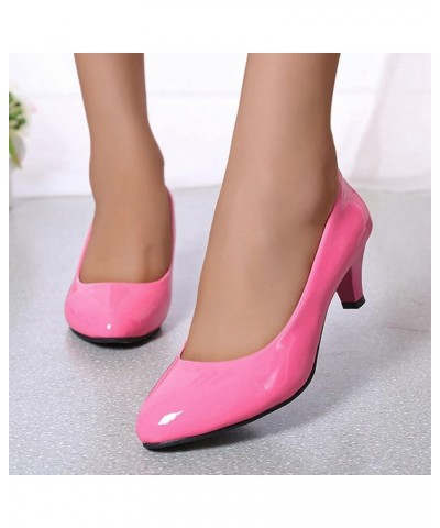 Women's Ballet Flats Black PU Leather Dress Shoes Comfortable Round Toe Slip on Flats Halloween Brown Loafers Women Pink $14....