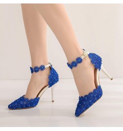 Wedding Shoes Ladies Sandals Pointed Toe Heels Lace Beaded Wedding High Heels Evening Dress Bride Bridesmaid Princess Shoes B...