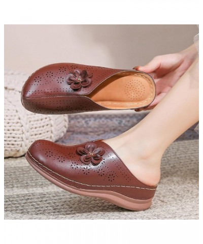 Wedge Slingback Sandals for Women Hollow Out Soft Soled Women's Shoes Summer Wrapped Sandals Women's Thick Women Shoe Brown $...