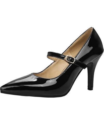 Sexy Back Strap Pointed Toe Pumps with Stilettos for Women Black $18.31 Pumps