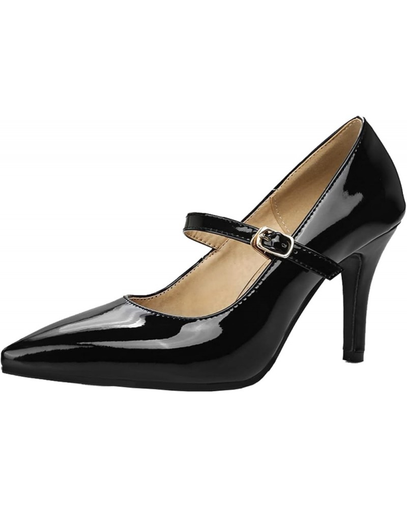 Sexy Back Strap Pointed Toe Pumps with Stilettos for Women Black $18.31 Pumps