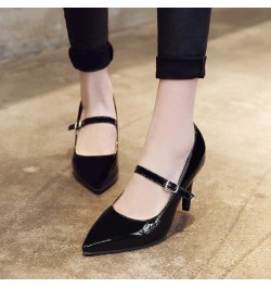 Sexy Back Strap Pointed Toe Pumps with Stilettos for Women Black $18.31 Pumps