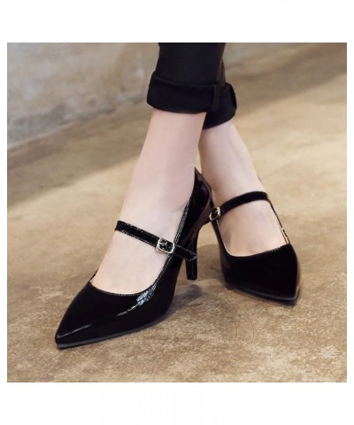 Sexy Back Strap Pointed Toe Pumps with Stilettos for Women Black $18.31 Pumps