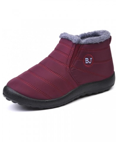 Winter new cotton shoes men and women couple snow boots fleece-lined thick，purple，11 $23.60 Outdoor Shoes