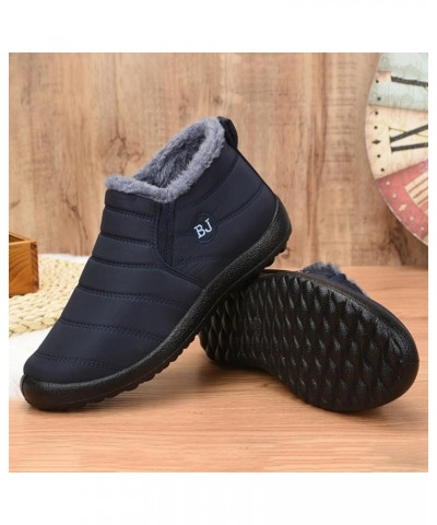 Winter new cotton shoes men and women couple snow boots fleece-lined thick，purple，11 $23.60 Outdoor Shoes