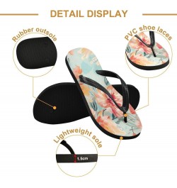 Flip Flop Sandals for Men Teen Women - Teal Florals Flowers Beach Shoes Waterproof Outdoor Summer Beach Slippers 2-3 Women $1...