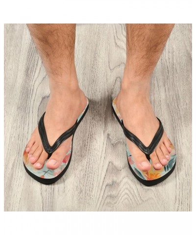 Flip Flop Sandals for Men Teen Women - Teal Florals Flowers Beach Shoes Waterproof Outdoor Summer Beach Slippers 2-3 Women $1...