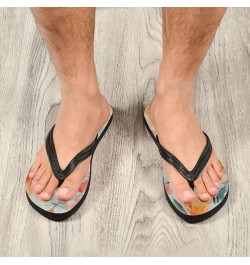 Flip Flop Sandals for Men Teen Women - Teal Florals Flowers Beach Shoes Waterproof Outdoor Summer Beach Slippers 2-3 Women $1...