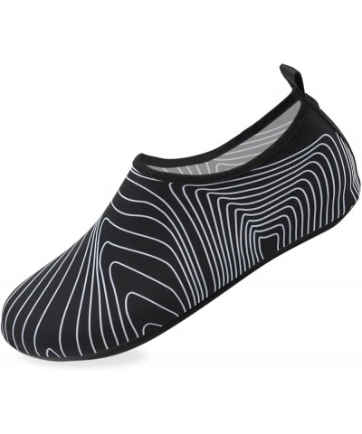 Water Shoes for Women Men Swim Barefoot Quick-Dry Adult Aqua Socks Non Slip Yoga Shoes Beach Accessories White Lines $6.95 At...