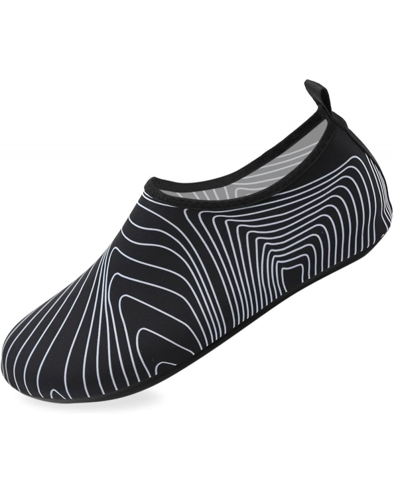 Water Shoes for Women Men Swim Barefoot Quick-Dry Adult Aqua Socks Non Slip Yoga Shoes Beach Accessories White Lines $6.95 At...