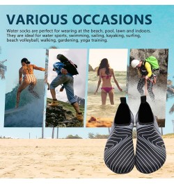 Water Shoes for Women Men Swim Barefoot Quick-Dry Adult Aqua Socks Non Slip Yoga Shoes Beach Accessories White Lines $6.95 At...