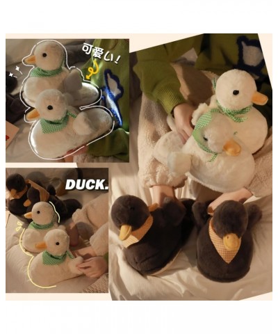 Cute Duck Fuzzy Slippers for Women Men Soft Plush Non Slip Warm Winter Faux Fur Animal Cozy Indoor Home Slippers Fluffy House...