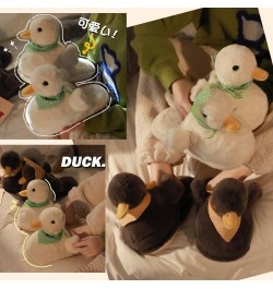 Cute Duck Fuzzy Slippers for Women Men Soft Plush Non Slip Warm Winter Faux Fur Animal Cozy Indoor Home Slippers Fluffy House...