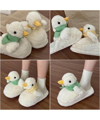 Cute Duck Fuzzy Slippers for Women Men Soft Plush Non Slip Warm Winter Faux Fur Animal Cozy Indoor Home Slippers Fluffy House...