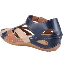 Wedge Sandals for Women Closed Toe, PU Leather Vintage Anti-Slip Sandals Bohemian Gladiator Sandals Casual Cutouts Athletic B...