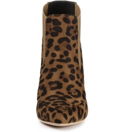 Women's Stiletto Heel Pointed Toe Chelsea Booties Leopard $19.74 Boots