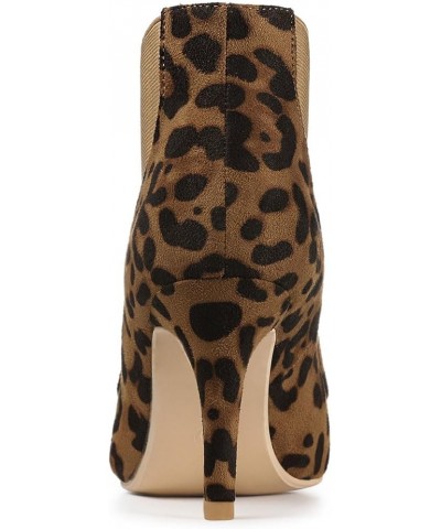 Women's Stiletto Heel Pointed Toe Chelsea Booties Leopard $19.74 Boots