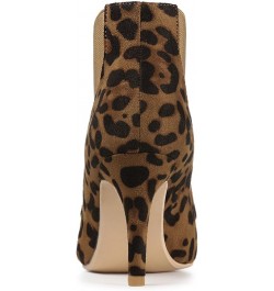 Women's Stiletto Heel Pointed Toe Chelsea Booties Leopard $19.74 Boots