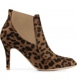 Women's Stiletto Heel Pointed Toe Chelsea Booties Leopard $19.74 Boots