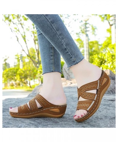 platform wedge sandals for women Summer Womens Sandals Slippers Light And Comfortable Wedge Heel Platform Sandals Z 01-yellow...