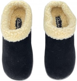 Womens Slipper Suede Leather With Faux Sherpa Collar JMH1894 - Plush Memory Foam Footbed - Indoor Outdoor House Slippers For ...