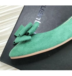 Women's Casual Flats Comfortable Suede Square Toe Bowkont Dress Flats Slip On Ballet Shoes Soft Walking Flats A Mustard Green...