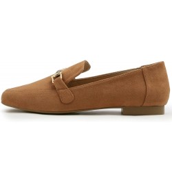 Women's Fashion Trim Deco Loafer Slippers Bar Trim Camel Faux Suede $17.94 Loafers & Slip-Ons