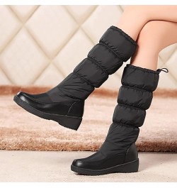 Women's Snow Boots Winter Waterproof Fur Lined Frosty Warm Anti-Slip Boot Mid-Calf Boots Lace Up Thick Heels Shoes Xi1-black ...